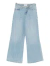 Ermanno Firenze Wide-leg Trousers With Belt Loops And Pockets In Blue