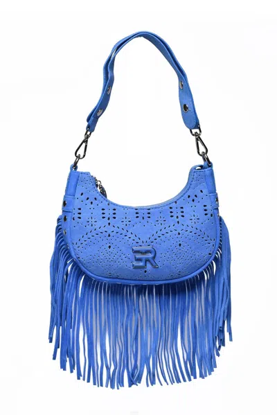 Ermanno Firenze Blue Hobo Terra Canvas Sangallo Crossbody Bag