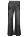 Ermanno Firenze Denim Trousers With Belt Loops In Black