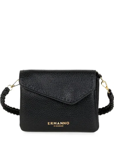 Ermanno Firenze Braided-handle Shoulder Bag In Black
