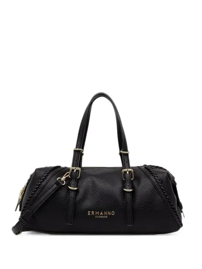Ermanno Firenze Braided-trim Buckle-detail Tote Bag In Black