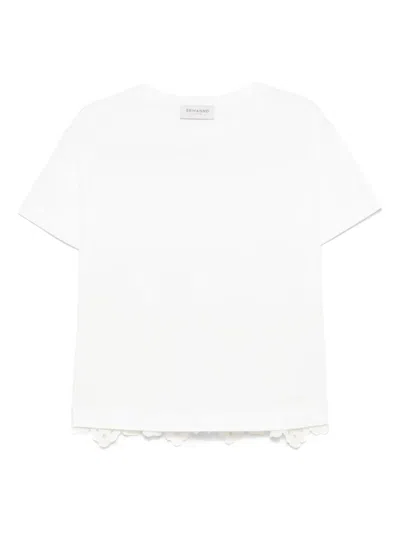 Ermanno Firenze Broderie Anglaise-panel T-shirt
