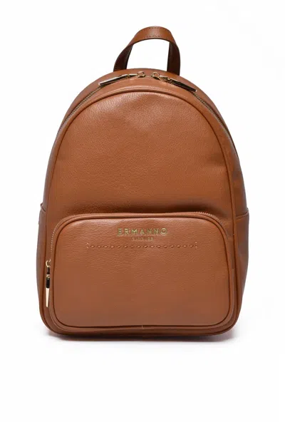 Ermanno Firenze Brown Polyurethane Backpack