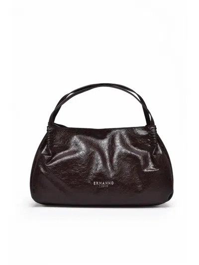 Ermanno Firenze Brown Polyurethane Vivian Shoulder Bag In Black