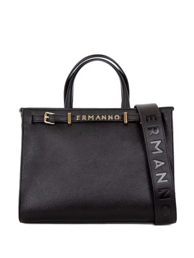 Ermanno Firenze Buckle-embellished Tote Bag In Black