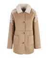 Ermanno Firenze Button Embroidered Casual Jacket In Brown