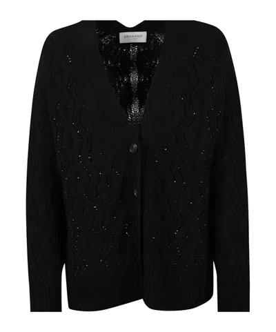 Ermanno Firenze Button Long-sleeved Sweater In Black
