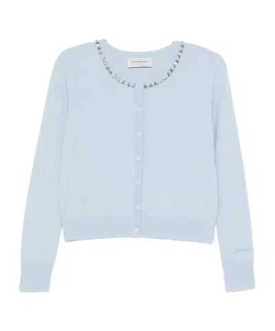Ermanno Firenze Button Long-sleeved Sweater In Blue