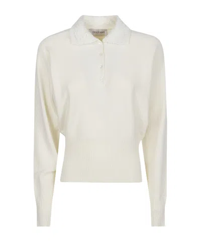 Ermanno Firenze Button-up Long-sleeve Sweater In White