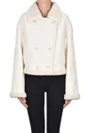 Ermanno Firenze By Ermanno Scer Embroidered Eco-shearling Jacket In White