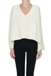 Ermanno Firenze By Ermanno Scer Embroidered Wide Pullover In White