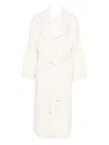 Ermanno Firenze Cable-knit Belted Cardi-coat In Neutral