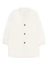 Ermanno Firenze Cable-knit Buttoned Single Breasted Coat In White
