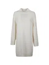 Ermanno Firenze Cable-knit Embroidered Dress In White