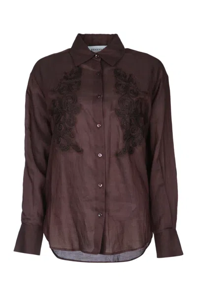 Ermanno Firenze Shirt Woman Color Brown In Burgundy