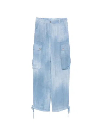 Ermanno Firenze Cargo-pocket Tie Trousers In Blue