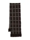 Ermanno Firenze Checked Fringe Scarf In Brown