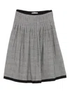 Ermanno Firenze Checked Pleated Skirt In Black