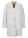Ermanno Firenze Button Long-sleeved Coat In White