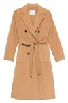 Ermanno Firenze Double-breasted Coat In Brown