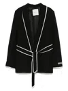 Ermanno Firenze Contrast-trim Blazer In Black