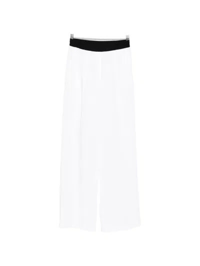 Ermanno Firenze Contrast-waistband Trousers In White