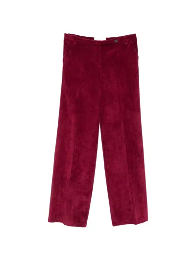 Ermanno Firenze 코듀로이 이펙트 팔라초 팬츠 In Red