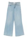 Ermanno Firenze Wide-leg Trousers With Belt Loops And Pockets In Blue