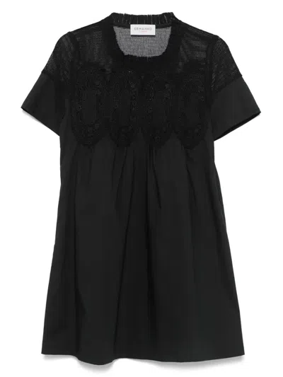 Ermanno Firenze Cotton Mini Dress In Black