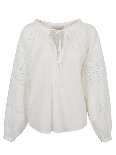 Ermanno Firenze Cotton Shirt With Lace Details