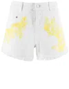 Ermanno Firenze Cotton Shorts With Floral Lace Appliqués