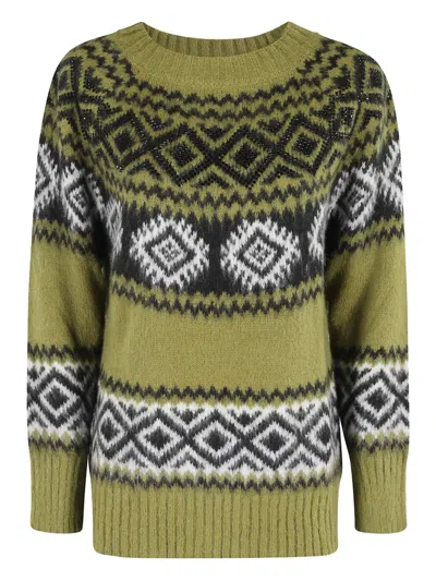 ERMANNO FIRENZE CREW-NECK FAIR-ISLE SWEATER