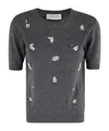 Ermanno Firenze Crew Neck Short-sleeved Sweater In Gray