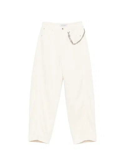 Ermanno Firenze Crystal-embellished Chain-link Trousers In White