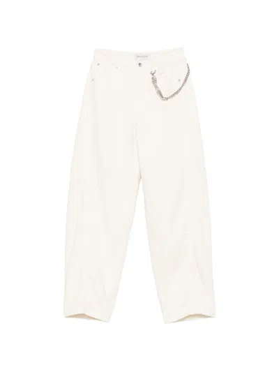Ermanno Firenze Crystal-embellished Trousers In White