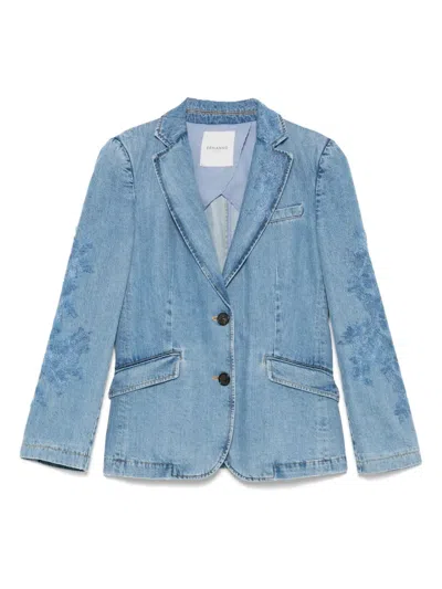 Ermanno Firenze Denim Blazer In Blue