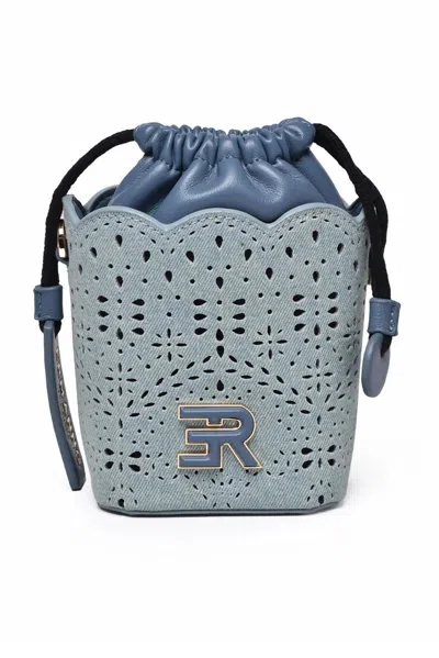 Ermanno Firenze Denim Bucket Terra Jeans Polyester Polyurethane Bag In Gray