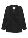 Ermanno Firenze Double-breasted Blazer In Black
