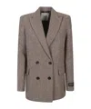Ermanno Firenze Double-breasted Blazer In Brown