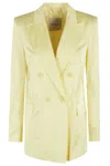 Ermanno Firenze Double-breasted Blazer With Notched Lapel And Padded Shoulders