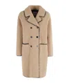 Ermanno Firenze Double-breasted Coat In Brown