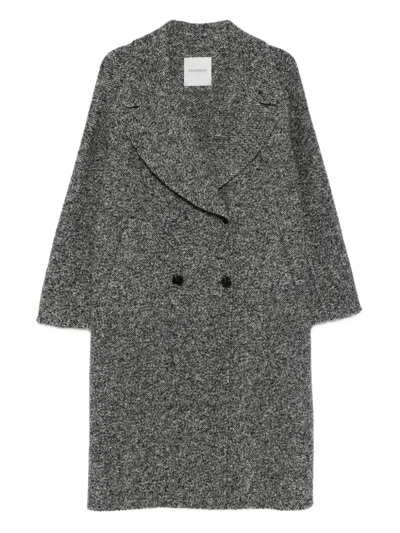 Ermanno Firenze Double-breasted Coat In Gray