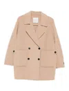 Ermanno Firenze Double-breasted Coat In Nude