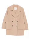 Ermanno Firenze Double-breasted Coat In Neutral