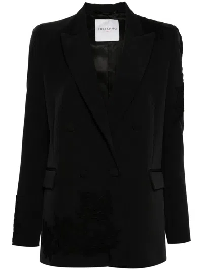 Ermanno Firenze Double-breasted Jacket In Black