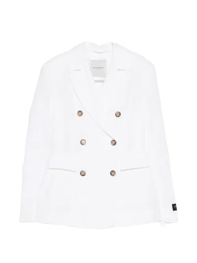 Ermanno Firenze Double-breasted Blazer In White
