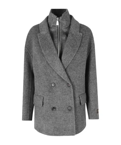 Ermanno Firenze Double-breasted Zip-fastening Jacket In Multi