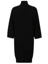 Ermanno Firenze Turtleneck Wool Dress In Black