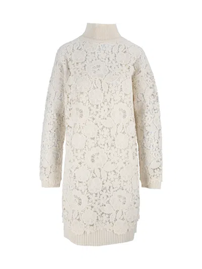 Ermanno Firenze Dress+slip Dress In Neutral
