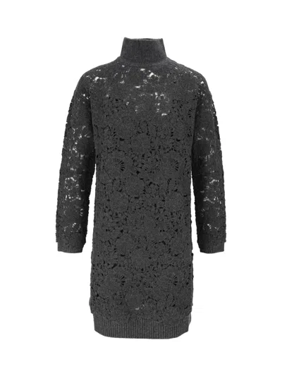 Ermanno Firenze Dress+slip Dress In Gray